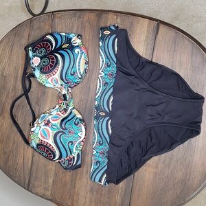 Skye Two Piece Convertible Bikini Sz M